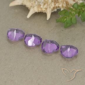 Amethyst Gemstones in 6 x 6 mm (calibrated) Size for Sale, Amethyst Stones in Deep Purplish Violet Color