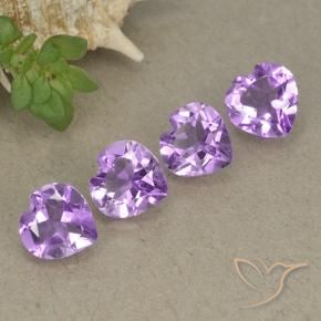 2.70 ctw Violet Amethyst Stones, Natural Amethyst in Heart Facet Shape for Sale