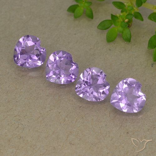 Medium Purplish Violet Amethyst Gem - 0.8ct Heart Facet (ID: 497670)