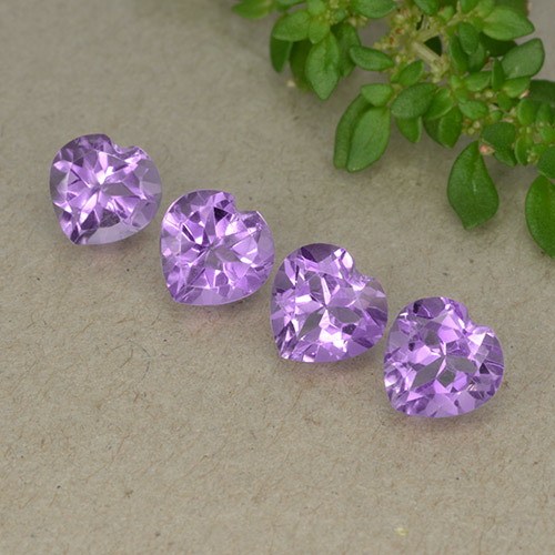 Medium Violet Amethyst Gem - 0.8ct Heart Facet (ID: 497707)