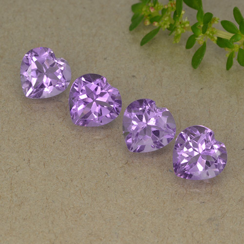 Medium-Light Violet Amethyst Gem - 0.8ct Heart Facet (ID: 497853)
