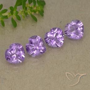 2.90 ctw Violet Amethyst Stones, Natural Amethyst in Heart Facet Shape for Sale