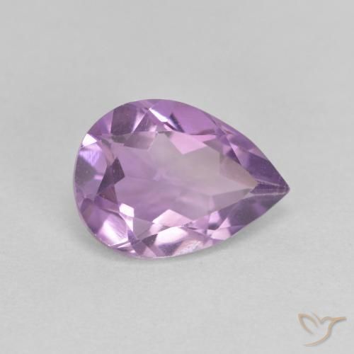 1.48 ct Violet Amethyst Stone, Natural Amethyst in Pear Facet Shape for Sale