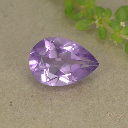 1.72ct Natural Medium Violet Amethyst, Pear Shape, VVS-VS