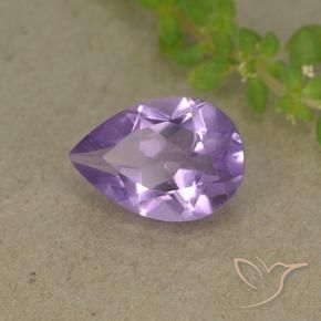 1.72 ct Violet Amethyst Stone, Natural Amethyst in Pear Facet Shape for Sale