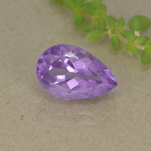 Rosaig-violett Amethyst Edelstein - 2.4ct Birnen Schliff (ID: 498937)