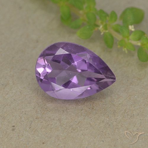 tiefviolett Amethyst Edelstein - 1.7ct Birnen Schliff (ID: 498938)