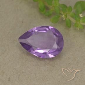 1.40 ct Violet Amethyst Stone, Natural Amethyst in Pear Facet Shape for Sale