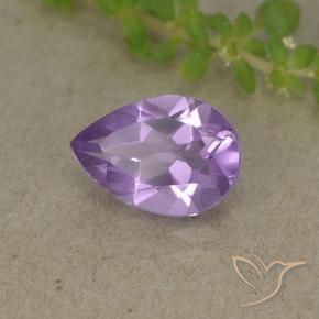 1.56 ct Violet Amethyst Stone, Natural Amethyst in Pear Facet Shape for Sale