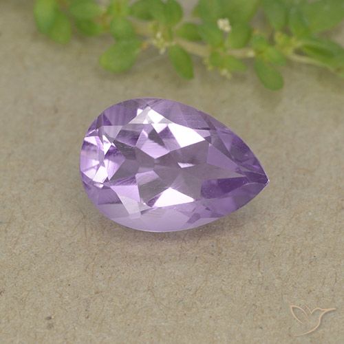 1.75 ct Violet Amethyst Gemstone, Amethyst Gem in Pear Facet Shape for Sale.