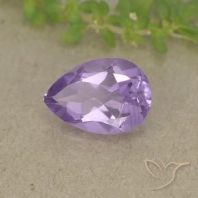 1.75 ct Violet Amethyst Stone, Natural Amethyst in Pear Facet Shape for Sale