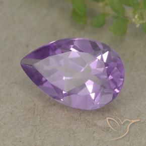 1.58 ct Violet Amethyst Stone, Natural Amethyst in Pear Facet Shape for Sale
