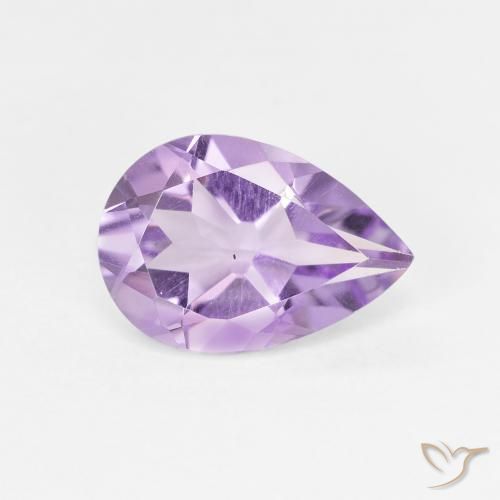 1.63 ct Violet Amethyst Stone, Natural Amethyst in Pear Facet Shape for Sale