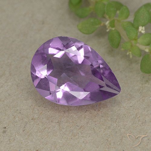 Medium Violet Amethyst Gem - 1.6ct Pear Facet (ID: 498981)