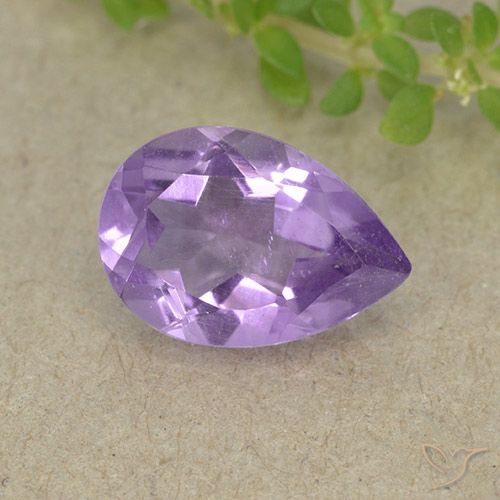 Розовато-фиолетовый Аметист Камень - 1.6ct Фасетная Груша (ID: 498984)