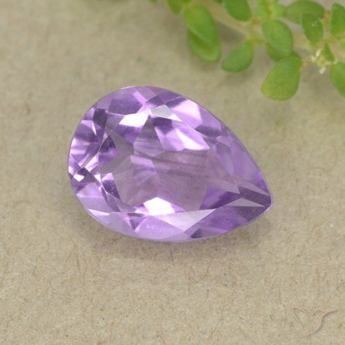Розовато-фиолетовый Аметист Камень - 1.7ct Фасетная Груша (ID: 498986)