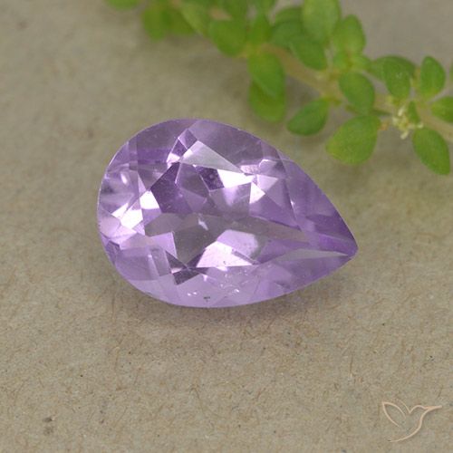1.83ct Natural Medium Violet Amethyst, Pear Shape, VVS-VS