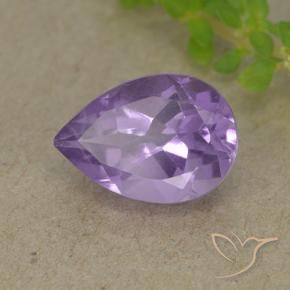 1.91 ct Violet Amethyst Stone, Natural Amethyst in Pear Facet Shape for Sale