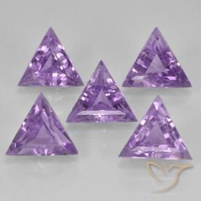 2.96 ctw Violet Amethyst Stones, Natural Amethyst in Trillion Facet Shape for Sale