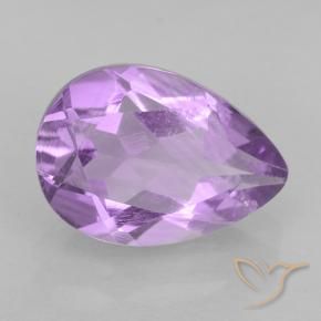 1.67 ct Violet Amethyst Stone, Natural Amethyst in Pear Facet Shape for Sale
