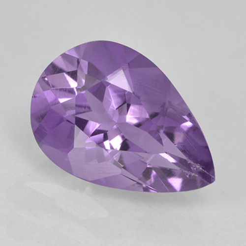 Medium Violet Amethyst Edelstein - 1.6ct Birnen Schliff (ID: 501817)