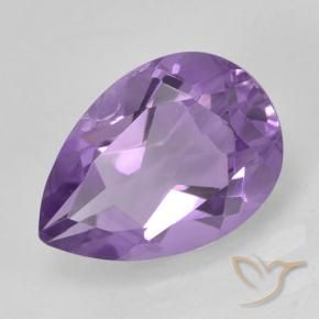 1.83 ct Violet Amethyst Stone, Natural Amethyst in Pear Facet Shape for Sale