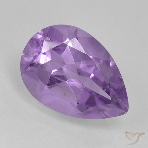 1.71ct Natural Medium Violet Amethyst, Pear Shape, VS