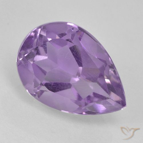 2.10 ct Violet Amethyst Gemstone, Amethyst Gem in Pear Facet Shape for Sale.