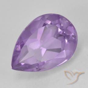 2.10 ct Violet Amethyst Stone, Natural Amethyst in Pear Facet Shape for Sale