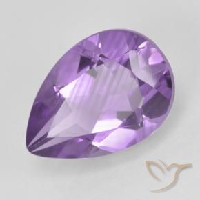 1.74 ct Violet Amethyst Stone, Natural Amethyst in Pear Facet Shape for Sale