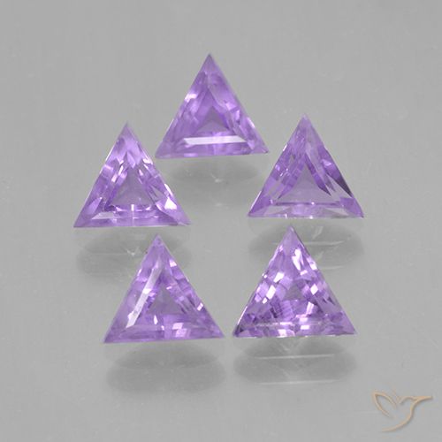 Violeta medio Amatista Gema - 0.6ct Forma trillón (ID: 501877)