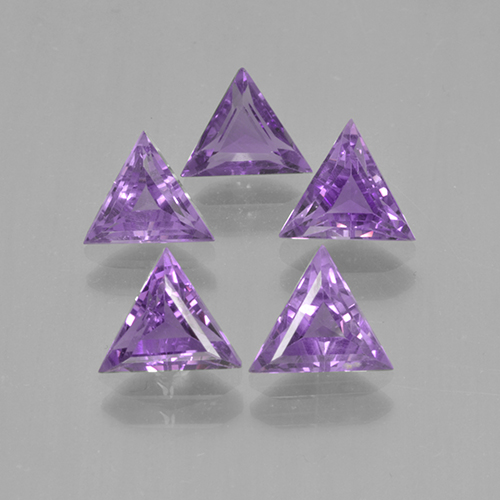 Pinkish Violet Amethyst Gem - 0.6ct Trillion Facet (ID: 501883)