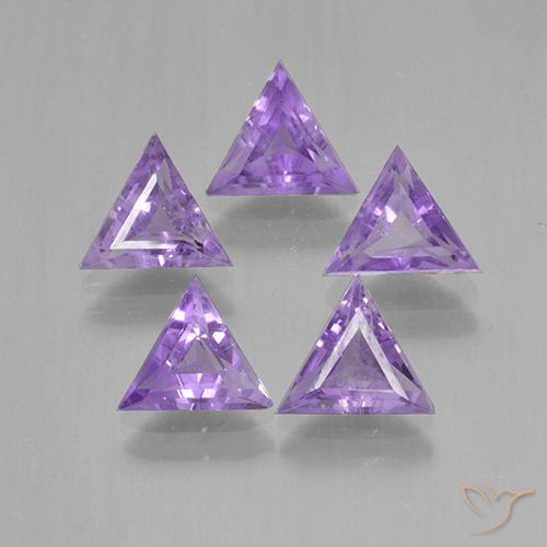 Pinkish Violet Amethyst Gem - 0.5ct Trillion Facet (ID: 501884)