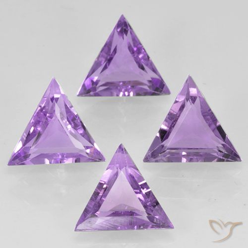 Medium Violet Amethyst Gem - 0.6ct Trillion Facet (ID: 501937)