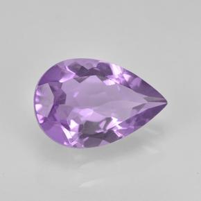 1.48 ct Violet Amethyst Stone, Natural Amethyst in Pear Facet Shape for Sale