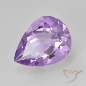 2.17 ct Violet Amethyst Stone, Natural Amethyst in Pear Facet Shape for Sale