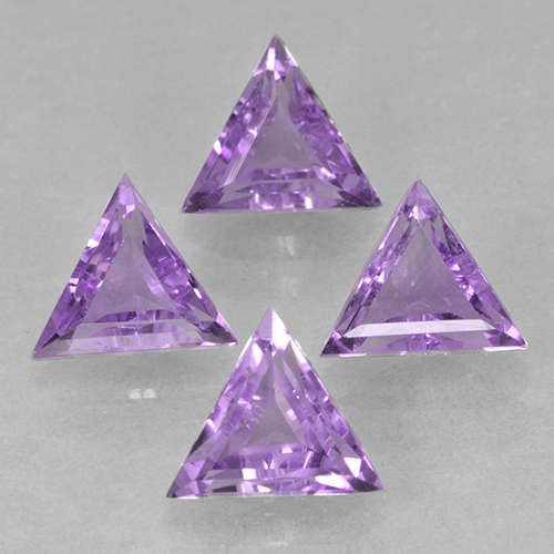 Violeta medio Amatista Gema - 0.6ct Forma trillón (ID: 502163)