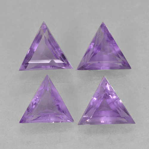 Medium Violet Amethyst Gem - 0.5ct Trillion Facet (ID: 502165)