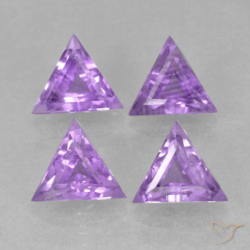 2.44ctw Natural Medium Violet Amethyst, Trillion, VS
