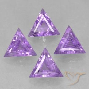 2.44 ctw Violet Amethyst Stones, Natural Amethyst in Trillion Facet Shape for Sale
