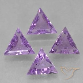 2.46 ctw Violet Amethyst Stones, Natural Amethyst in Trillion Facet Shape for Sale
