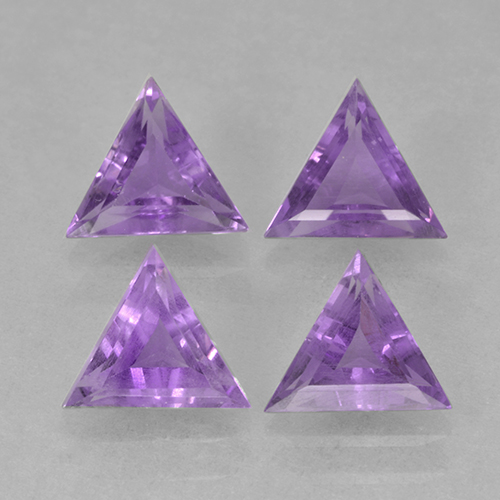 Violeta medio Amatista Gema - 0.5ct Forma trillón (ID: 502170)