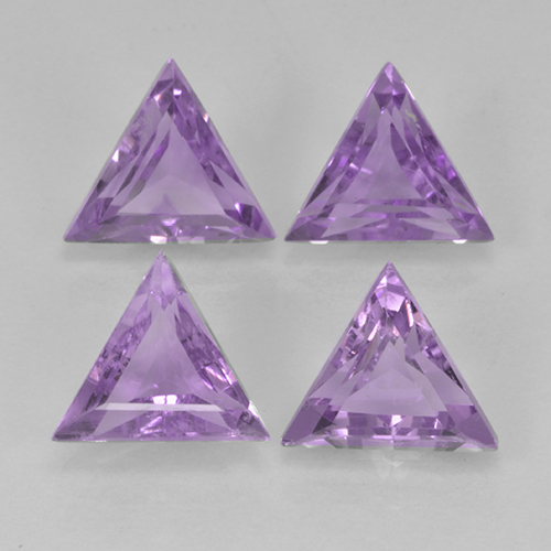 Medium Violet Аметист Камень - 0.6ct Огранка Триллион Фасетная (ID: 502673)