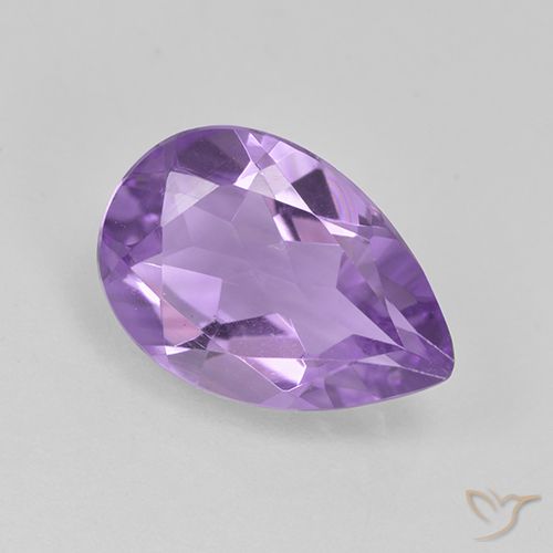 1.57ct Natural Medium Violet Amethyst, Pear Shape, VVS-VS