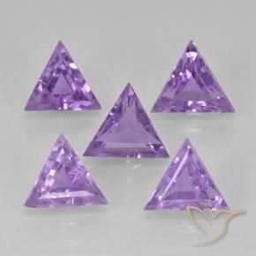 2.92 ctw Violet Amethyst Stones, Natural Amethyst in Trillion Facet Shape for Sale