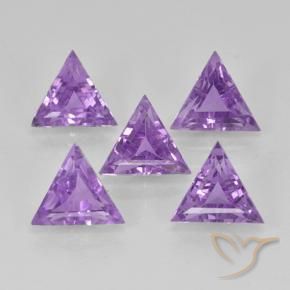 2.81 ctw Violet Amethyst Stones, Natural Amethyst in Trillion Facet Shape for Sale