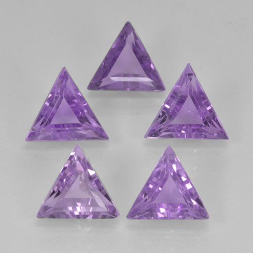 Medium Violet Amethyst Gem - 0.5ct Trillion Facet (ID: 502890)