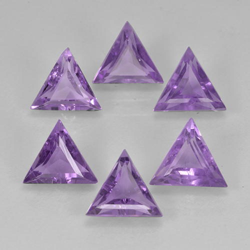Pinkish Iris Violet Amethyst Gem - 0.6ct Trillion Facet (ID: 502894)