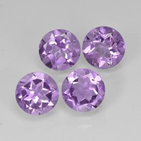 Medium Violet Amethyst Edelstein - 1.2ct Rund Facettenschliff (ID: 503818)