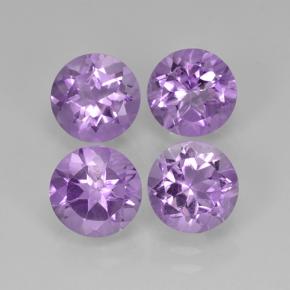 Rosaig-violett Amethyst Edelstein - 1.2ct Rund Facettenschliff (ID: 503824)
